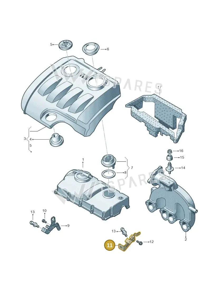 03G103945 — Skoda Octavia ambiente (2008-2013) diagram 419103750, position 11