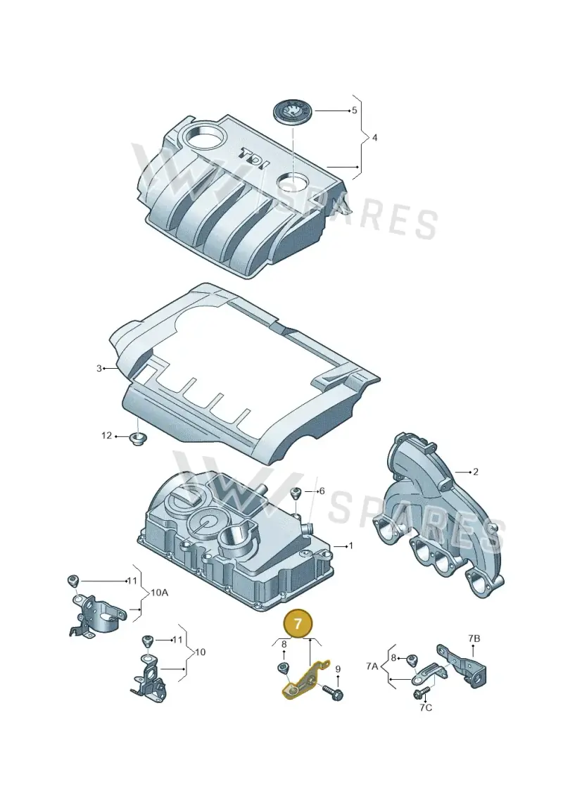 03G103945A — Skoda Octavia ambiente (2008-2013) diagram 608103900, position 7