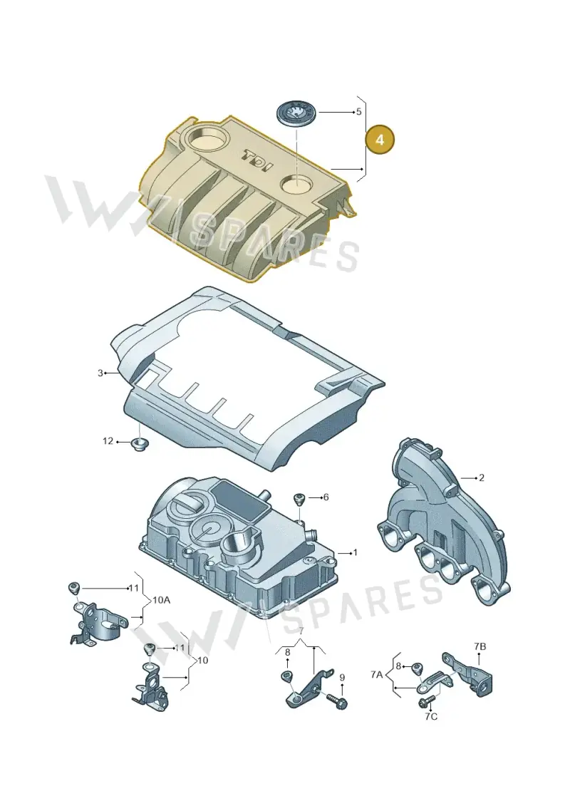 03G103967D — Skoda Octavia ambiente (2008-2013) diagram 608103900, position 4