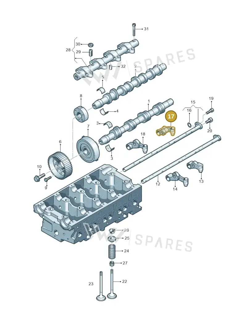03G109412B — Skoda Superb comfort (2008-2013) diagram 409109400, position 17