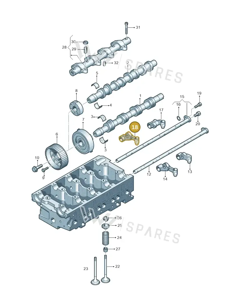 03G109412C — Skoda Superb comfort (2008-2013) diagram 409109400, position 18