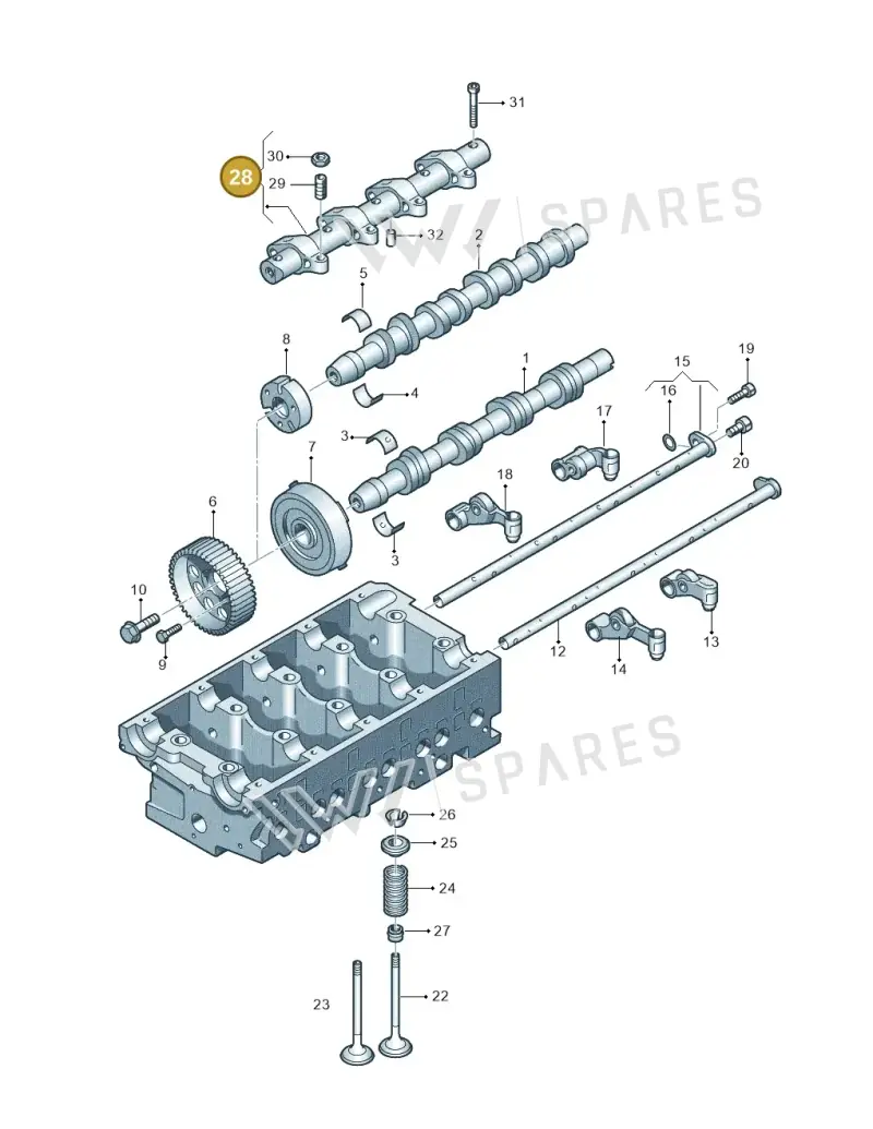 03G109527B — Skoda Superb comfort (2008-2013) diagram 409109400, position 28