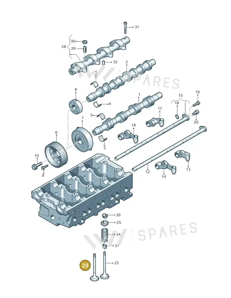 03G109611D — Skoda Superb comfort (2008-2013) diagram 409109400, position 23