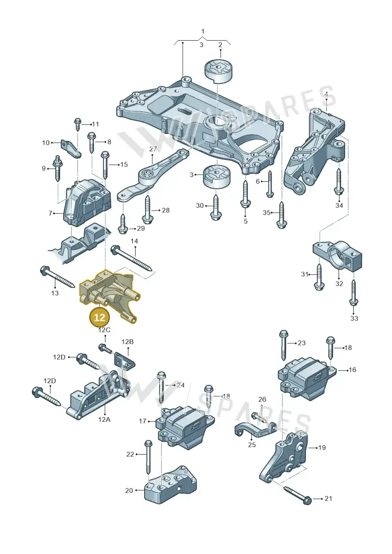 03G199207E — Skoda Octavia ambiente (2008-2013) diagram 649199200, position 12