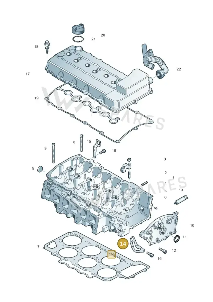 03H103390E — Skoda Superb (2013-2015) diagram 460103650, position 14