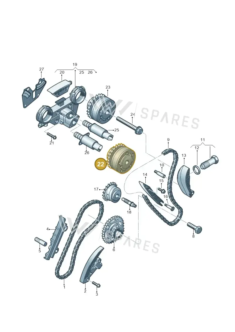 03H109087D — Skoda Superb (2013-2015) diagram 710109600, position 22