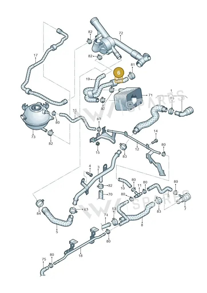03H121096B — Skoda Superb (2013-2015) diagram 460121340, position 6
