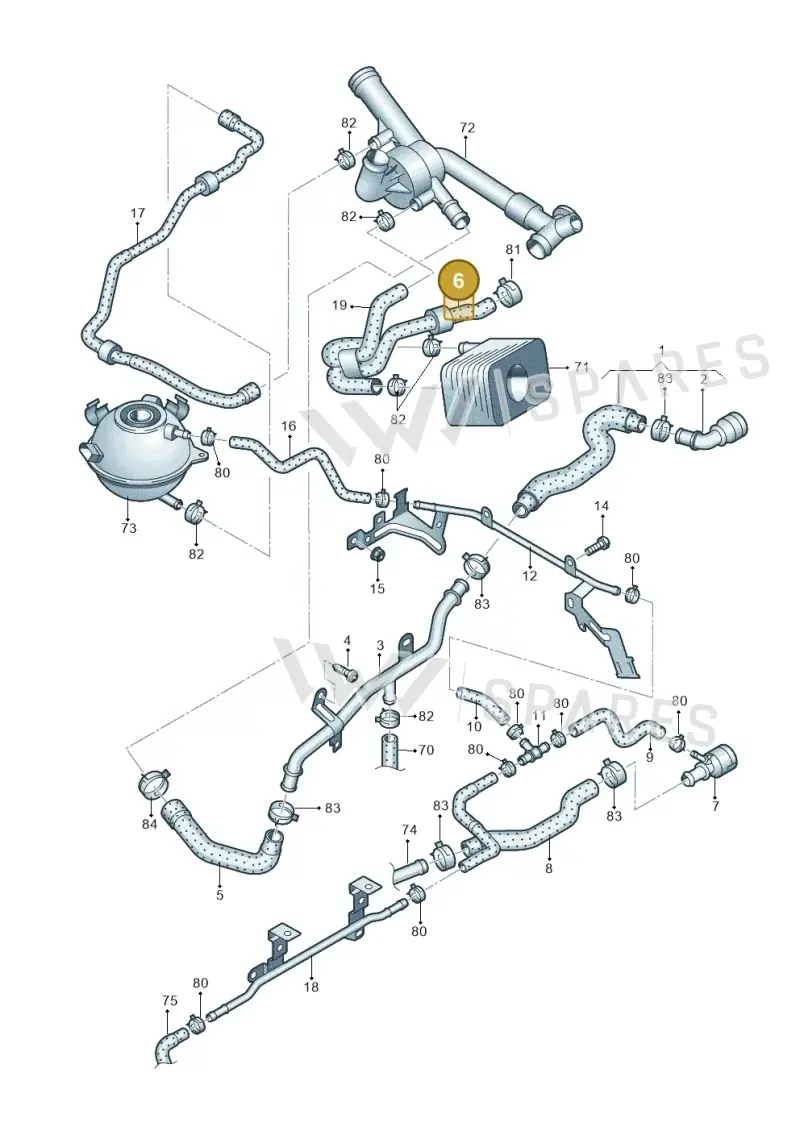 03H121096B — Skoda Superb (2013-2015) diagram 460121340, position 6
