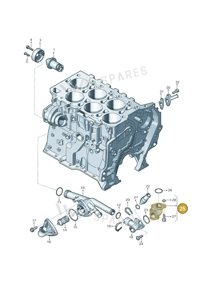 03H121131A — Skoda Superb (2013-2015) diagram 460121110, position 25