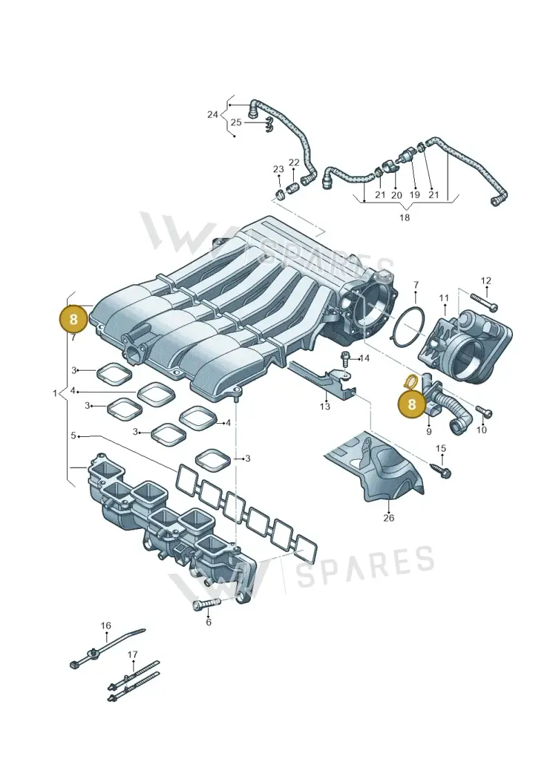 03H133237F — Skoda Superb (2013-2015) diagram 627133850, position 8