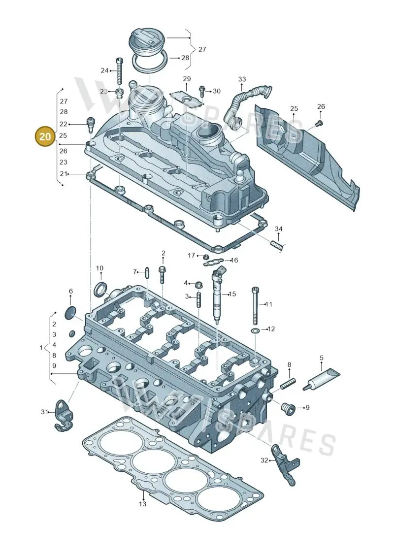 03L103469 — Skoda Yeti (2009-2013) diagram 634103600, position 20