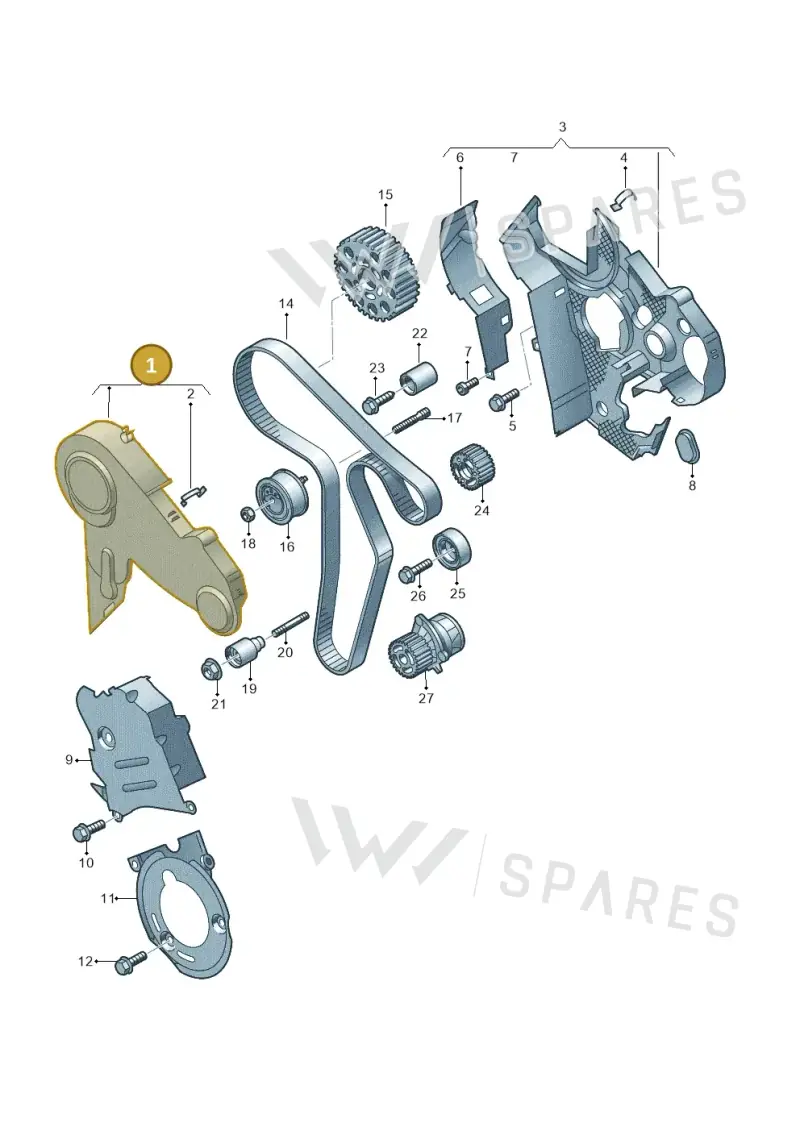 03L109107E — Skoda Yeti (2009-2013) diagram 634109850, position 1