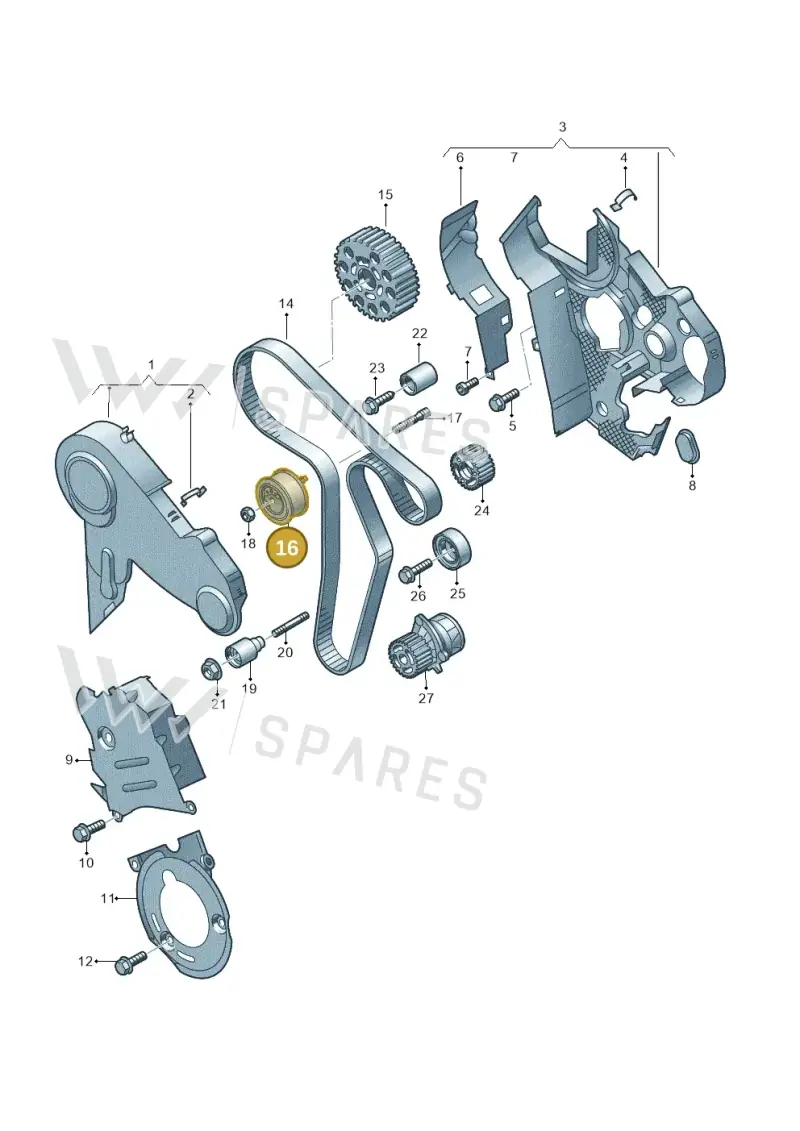 03L109243B — Skoda Superb comfort (2008-2013) diagram 634109850, position 16