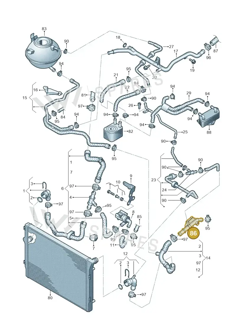 03L121131F — Skoda Octavia ambiente (2008-2013) diagram 627121600, position 86