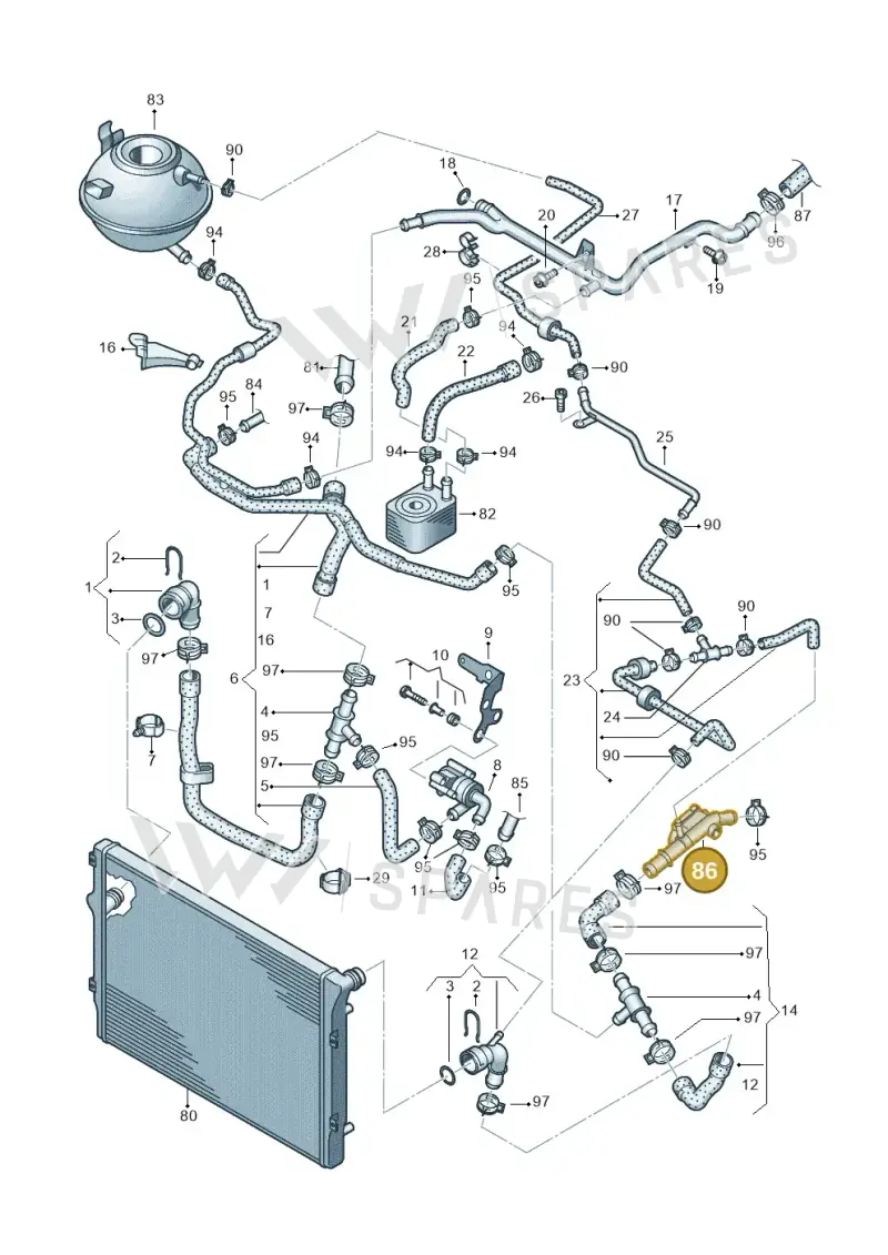 03L121132 — Skoda Yeti (2009-2013) diagram 634121600, position 86