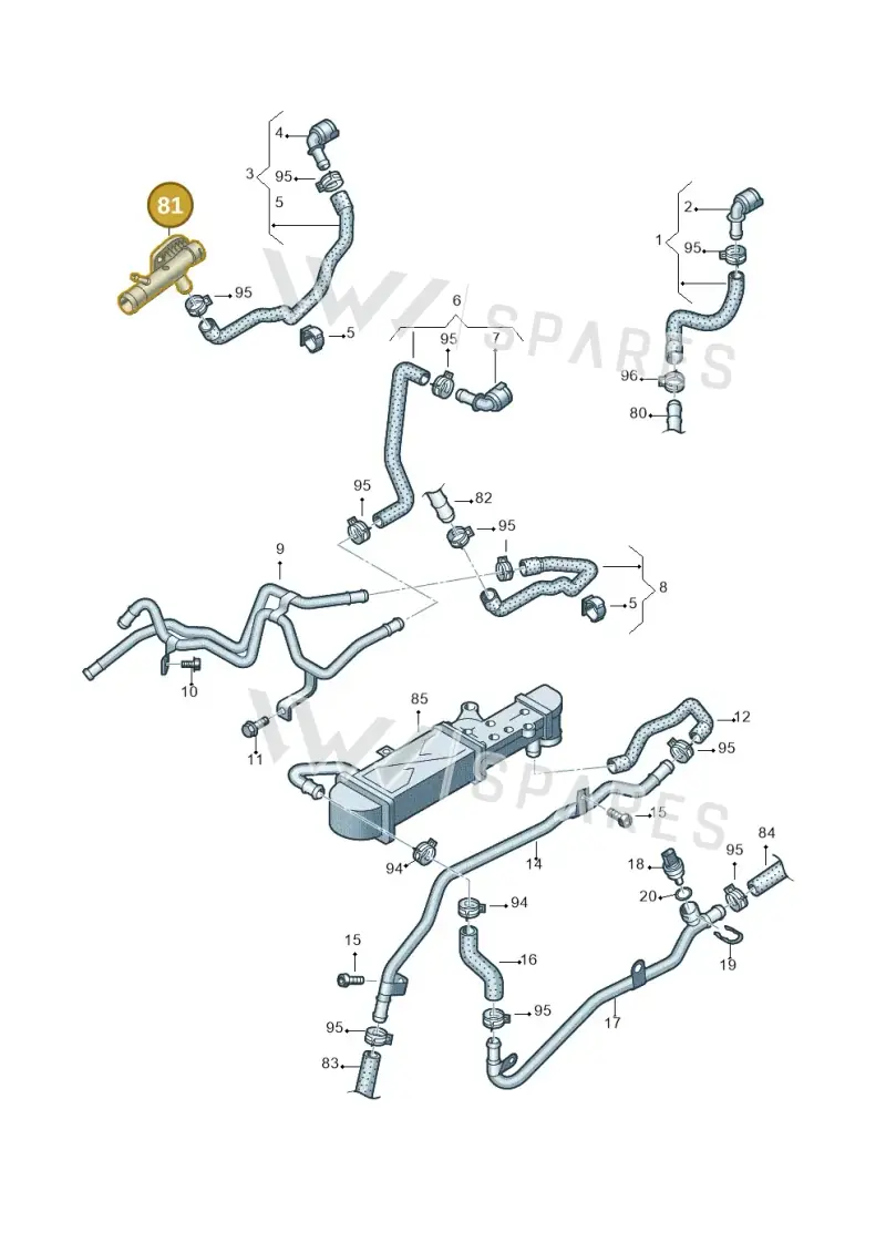 03L121132F — Skoda Octavia ambiente (2008-2013) diagram 649121510, position 81