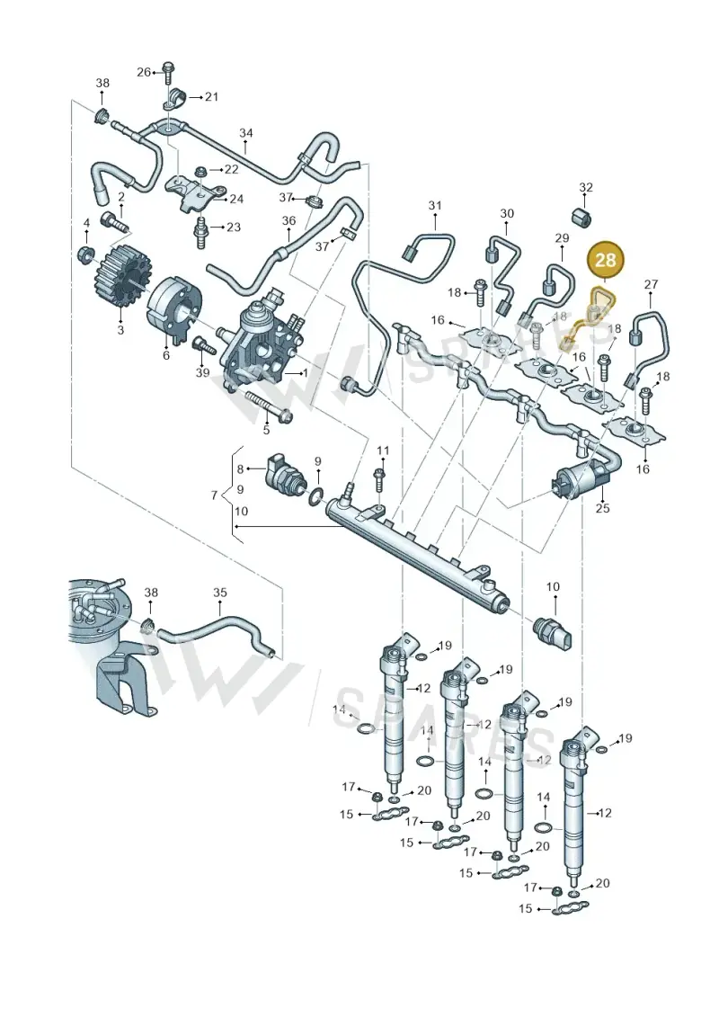 03L130301R — Skoda Yeti (2009-2013) diagram 634130400, position 28