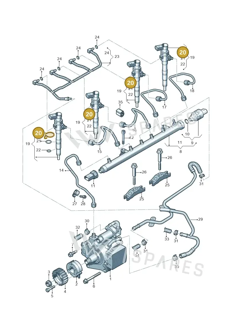 03L130447 — Skoda Rapid Ambition (2011-2021) diagram 702130300, position 20