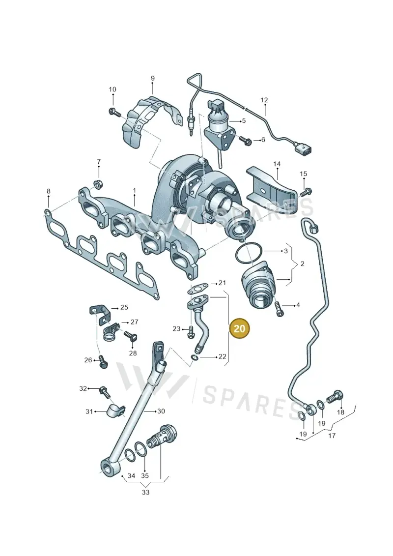 03L145736D — Skoda Yeti (2013-2017) diagram 650145750, position 20