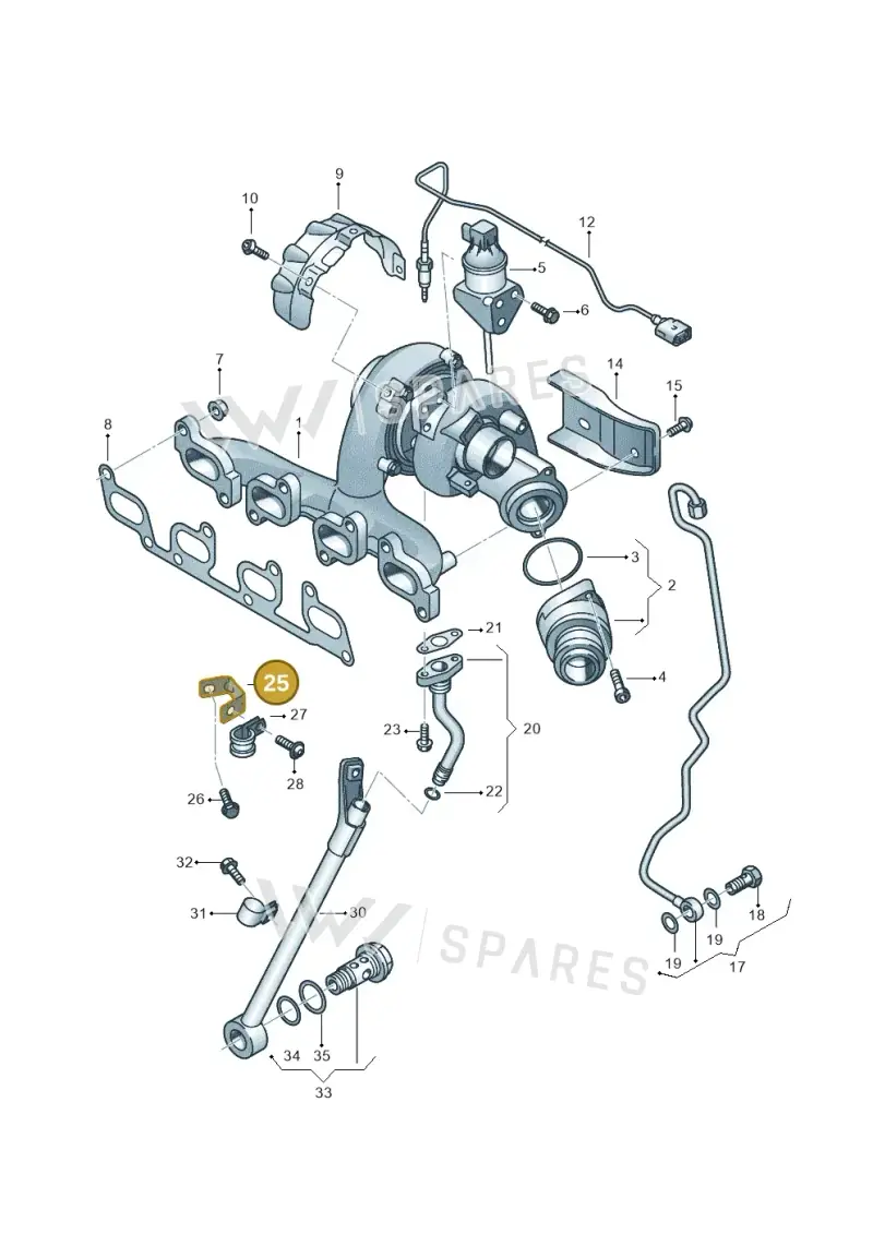 03L145764A — Skoda Yeti (2013-2017) diagram 650145750, position 25