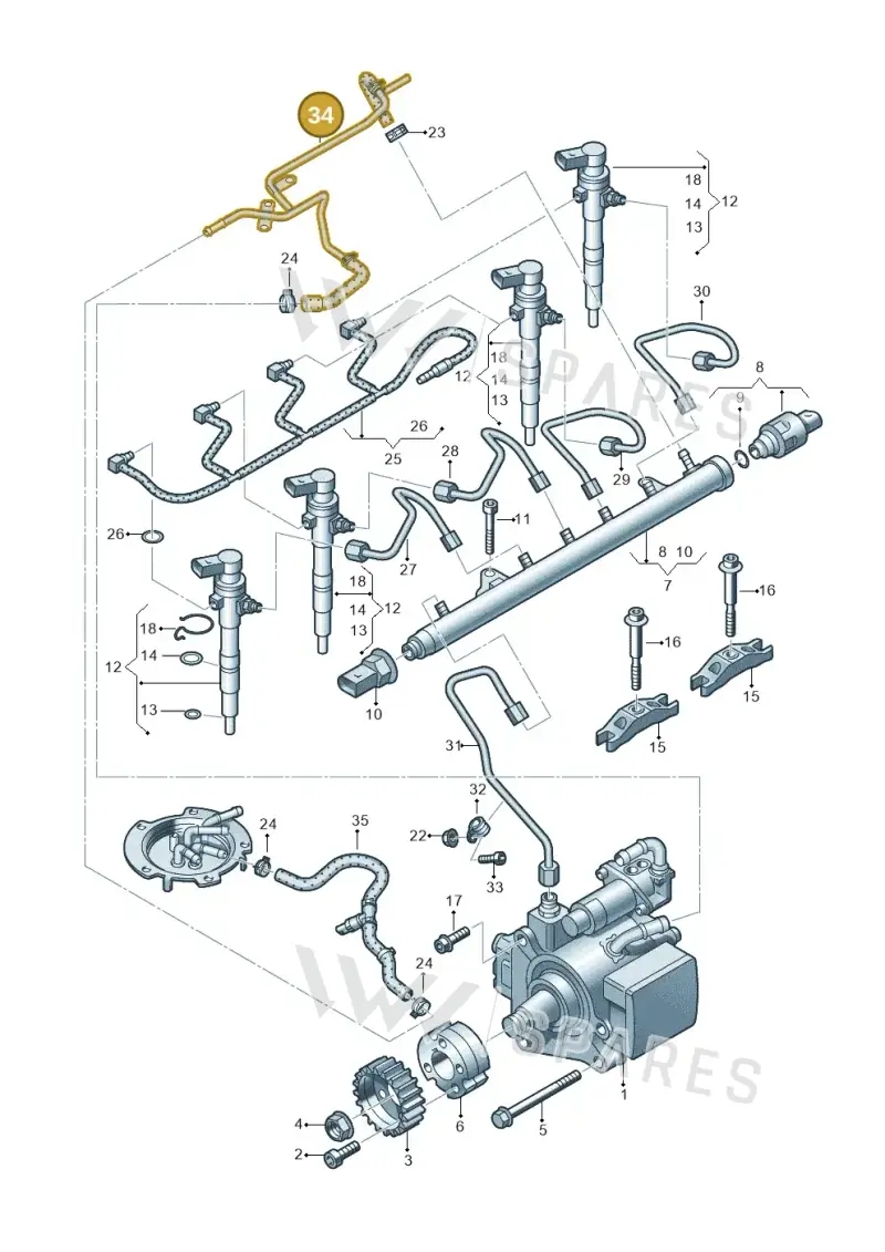 03L201360AA — Skoda Superb comfort (2008-2013) diagram 649130300, position 34
