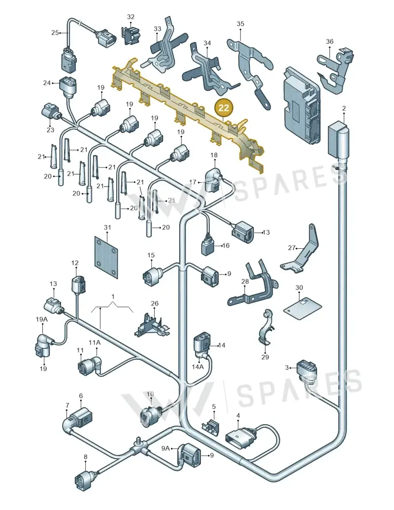 03L971824H — Skoda Rapid (2012-2022) diagram 642971200, position 22