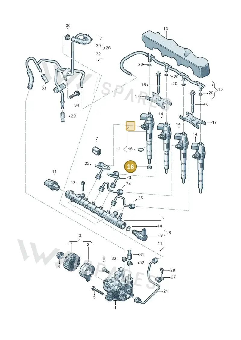 03P130519 — Skoda Kamiq (2019-) diagram 746130000, position 16