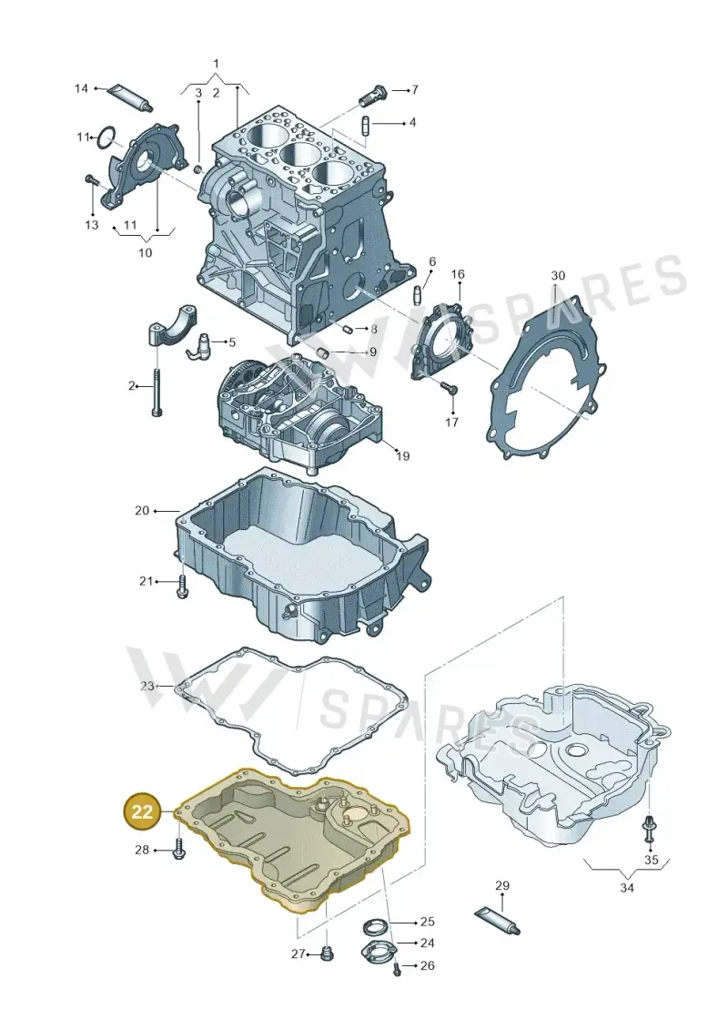 04B103602E — Skoda Fabia (2014-2022) diagram 773103260, position 22