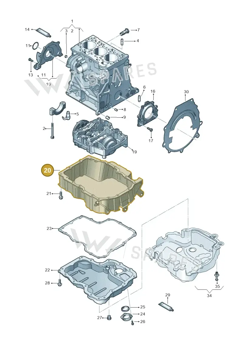 04B103603E — Skoda Fabia (2014-2022) diagram 773103260, position 20