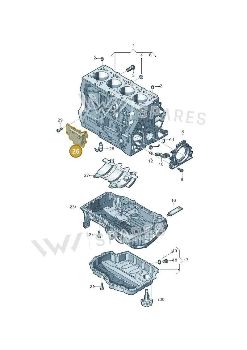 04E103464AN — Skoda Fabia (2021-) diagram 837103020, position 26