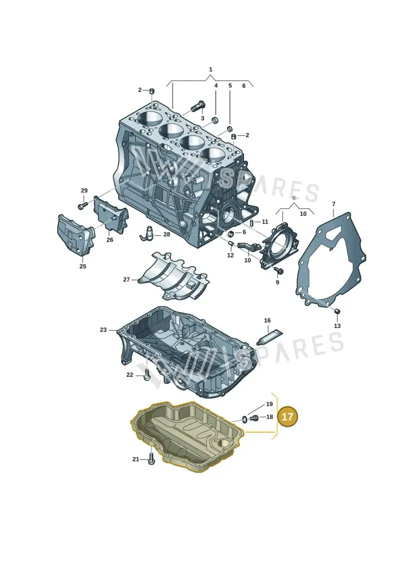 04E103600E — Skoda Octavia (2019-2024) diagram 62x103030, position 17