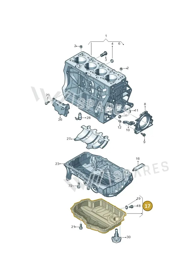 04E103600E — Skoda Fabia (2021-) diagram 837103020, position 17