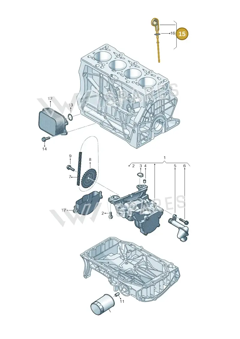 04E115418B — Skoda Octavia (2019-2024) diagram 813115040, position 15