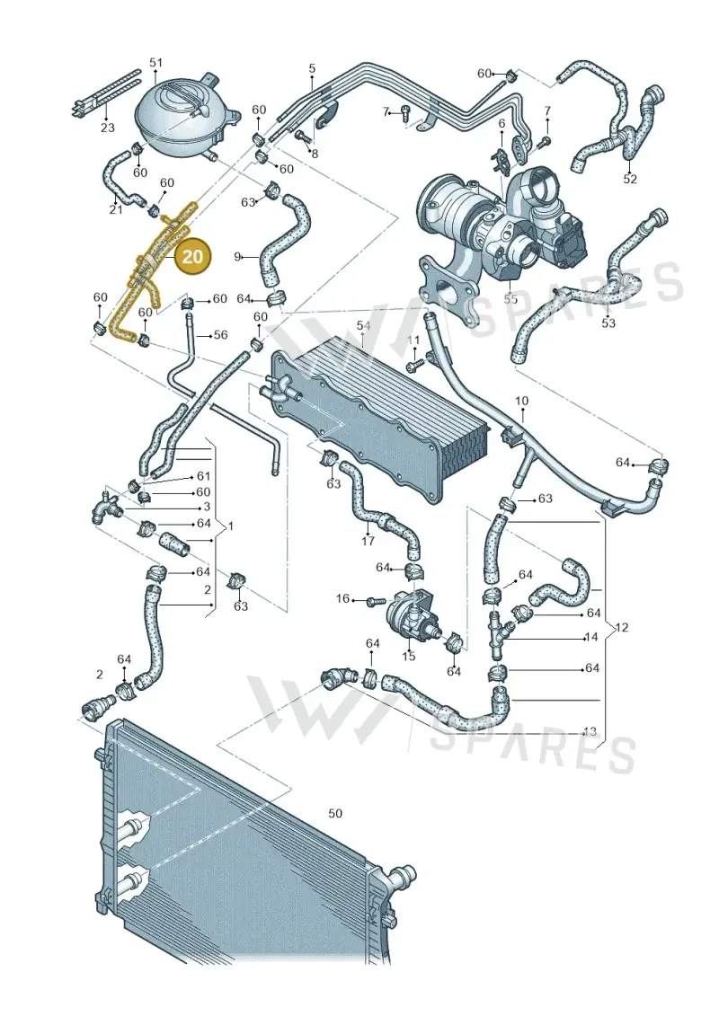 04E122447BQ — Skoda Octavia (2017-2020) diagram 746121230, position 20