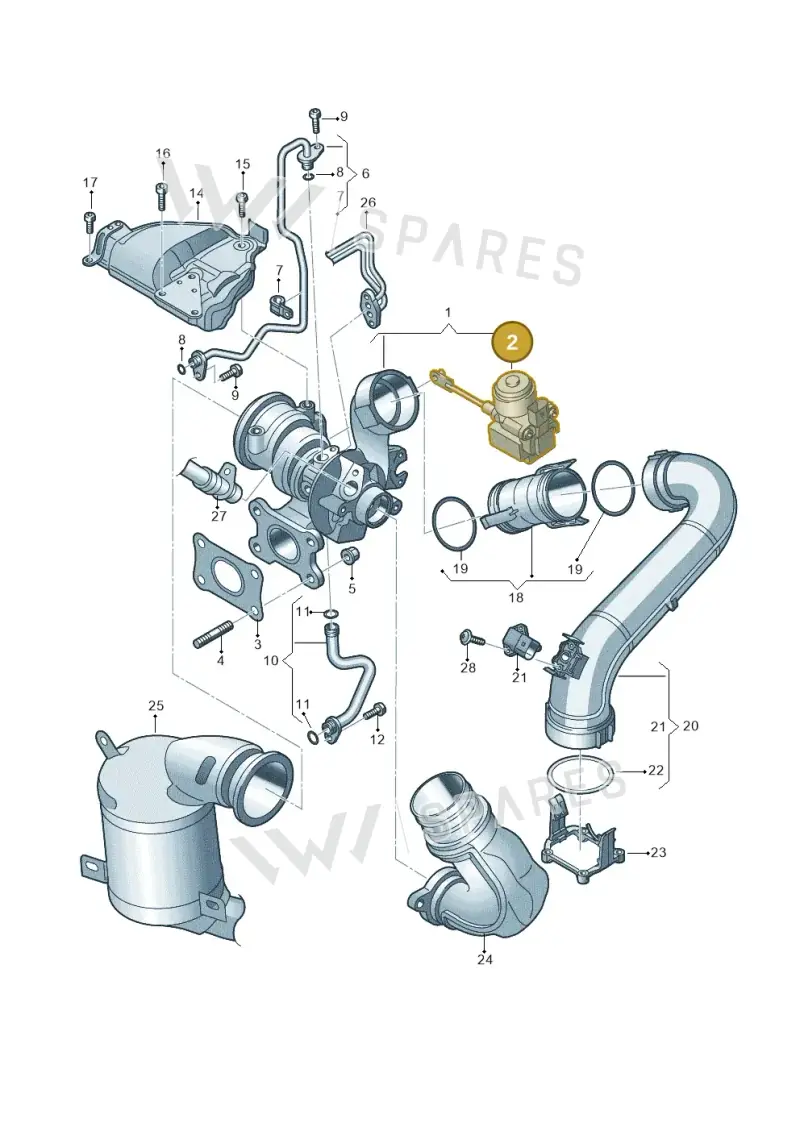 04E198725M — Skoda Yeti (2013-2017) diagram 747145520, position 2
