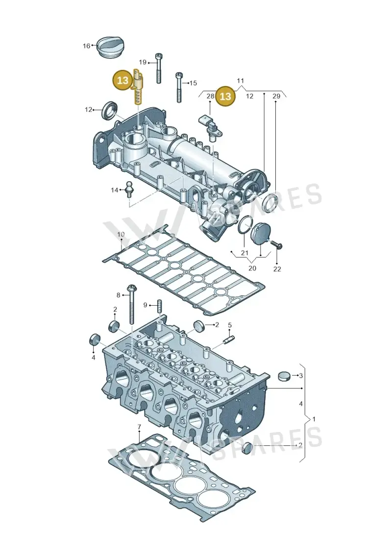 04E906455AC — Skoda Fabia (2021-) diagram 837103410, position 13