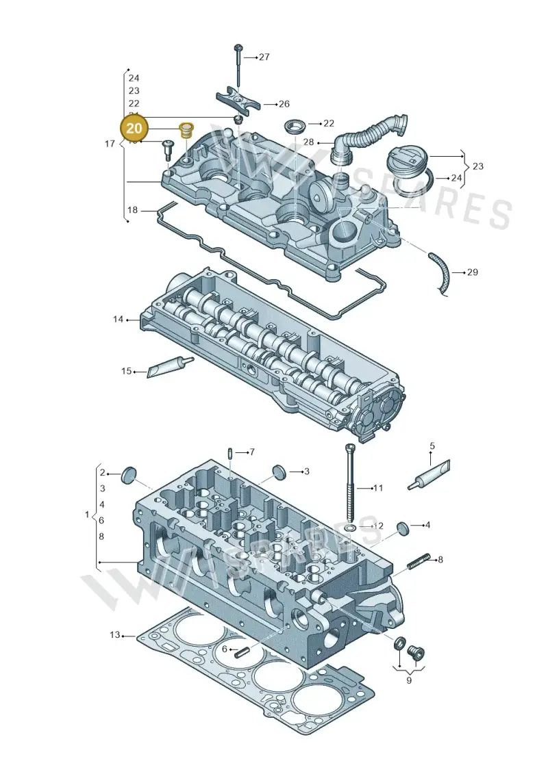 04L103801 — Skoda Kamiq (2019-) diagram 746103500, position 20