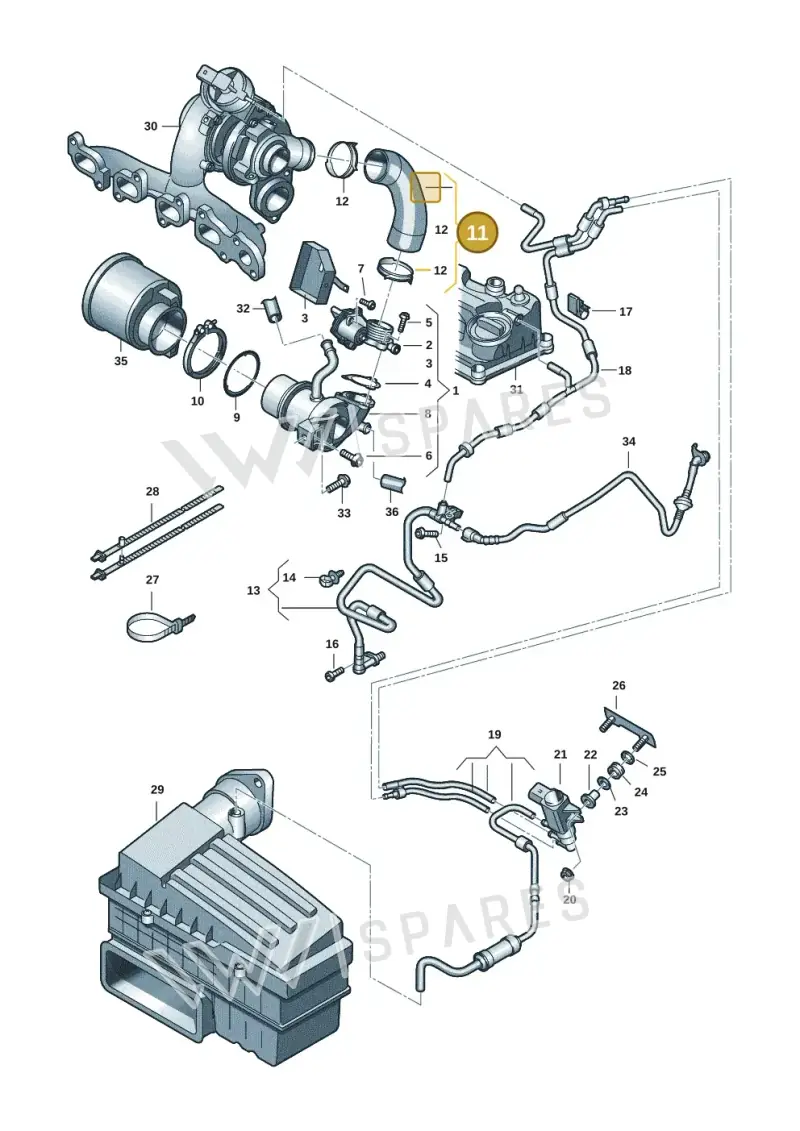 04L131521AF — Skoda Superb Combi (2015-2024) diagram 746131401, position 11