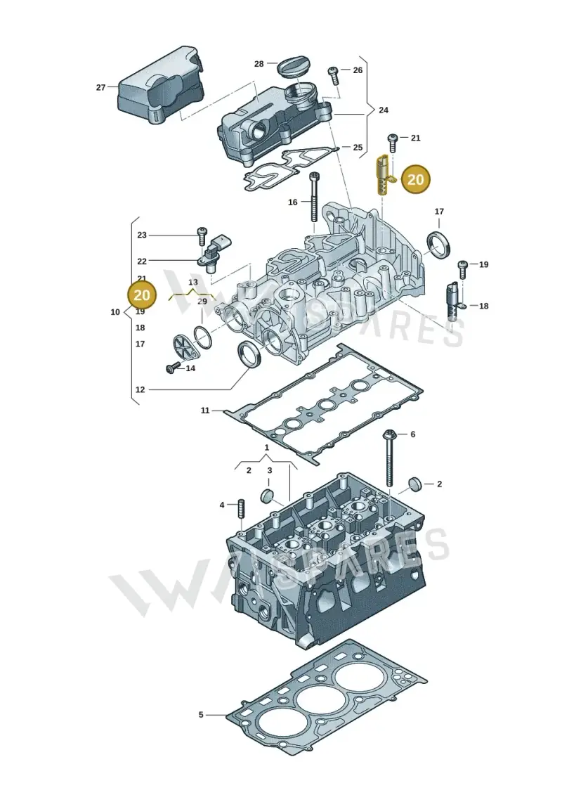 05C906455A — Skoda Fabia (2021-) diagram 5h0103040, position 20