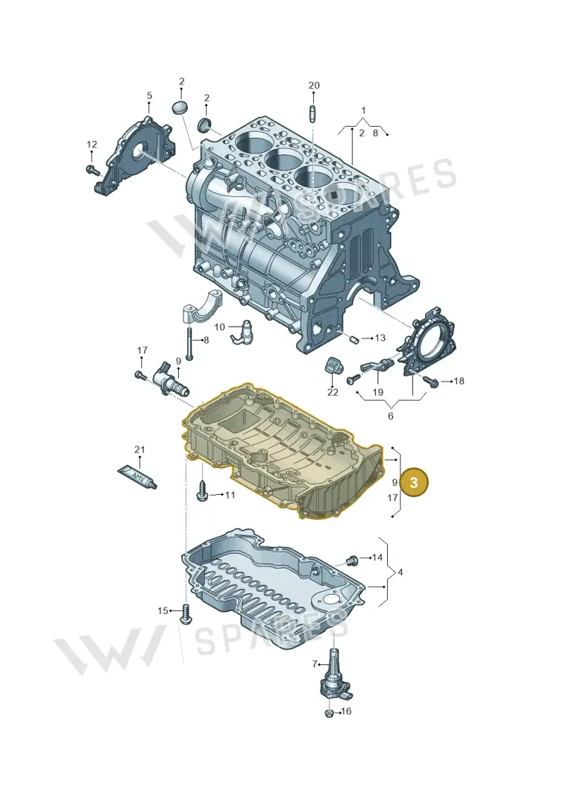05L103603P — Skoda Octavia (2019-2024) diagram 5h0103036, position 3