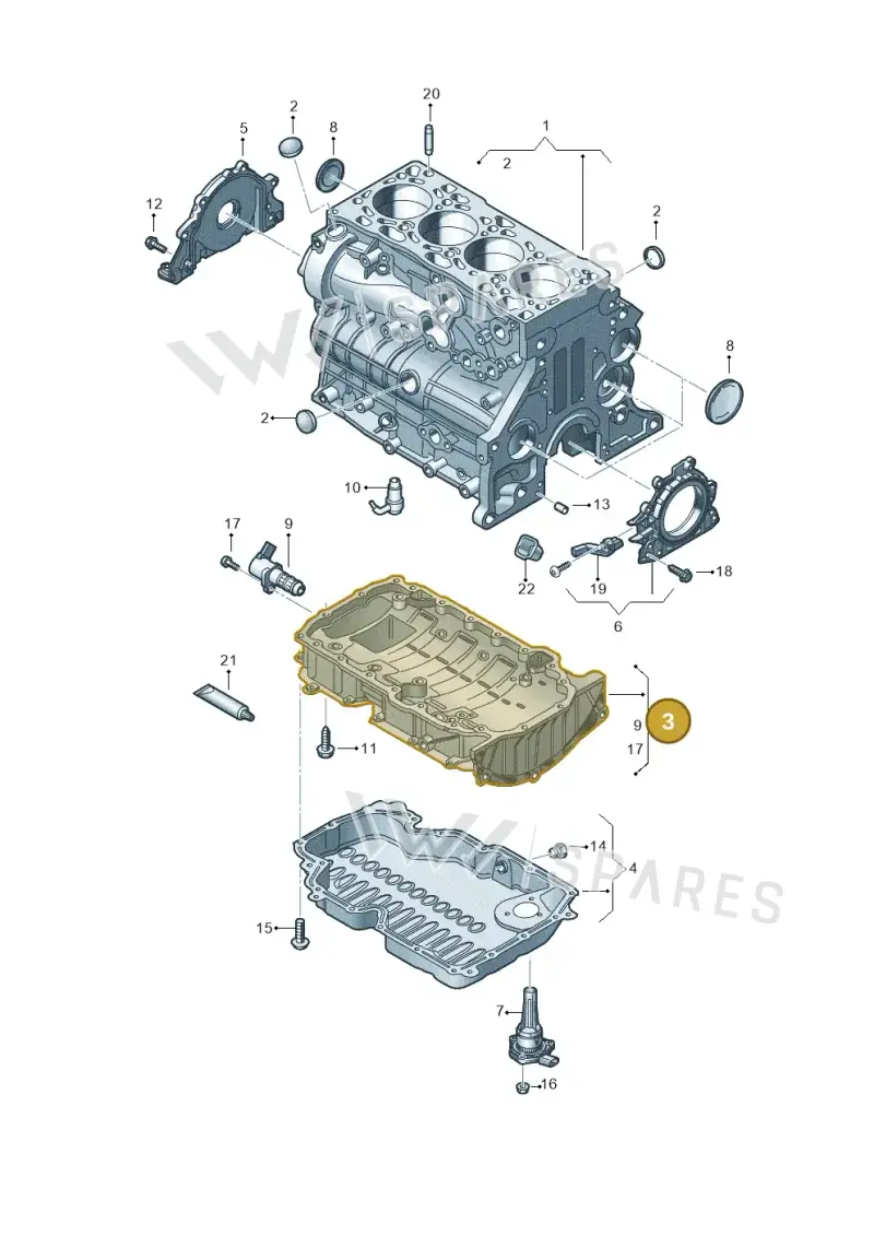 05L103603P — Skoda Superb Combi (2015-2024) diagram 793103039, position 3