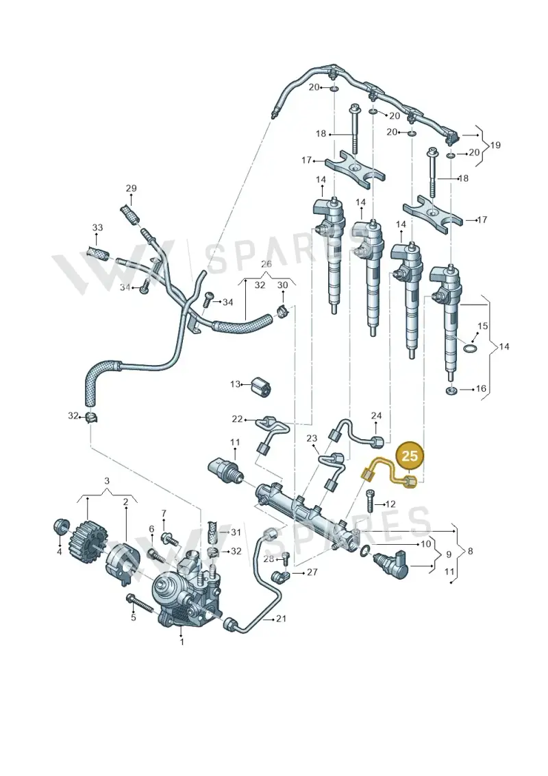 05L130304 — Skoda Octavia (2019-2024) diagram 793130020, position 25