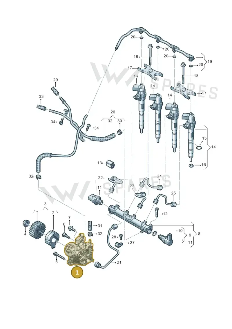 05L130755 — Skoda Octavia (2019-2024) diagram 793130020, position 1