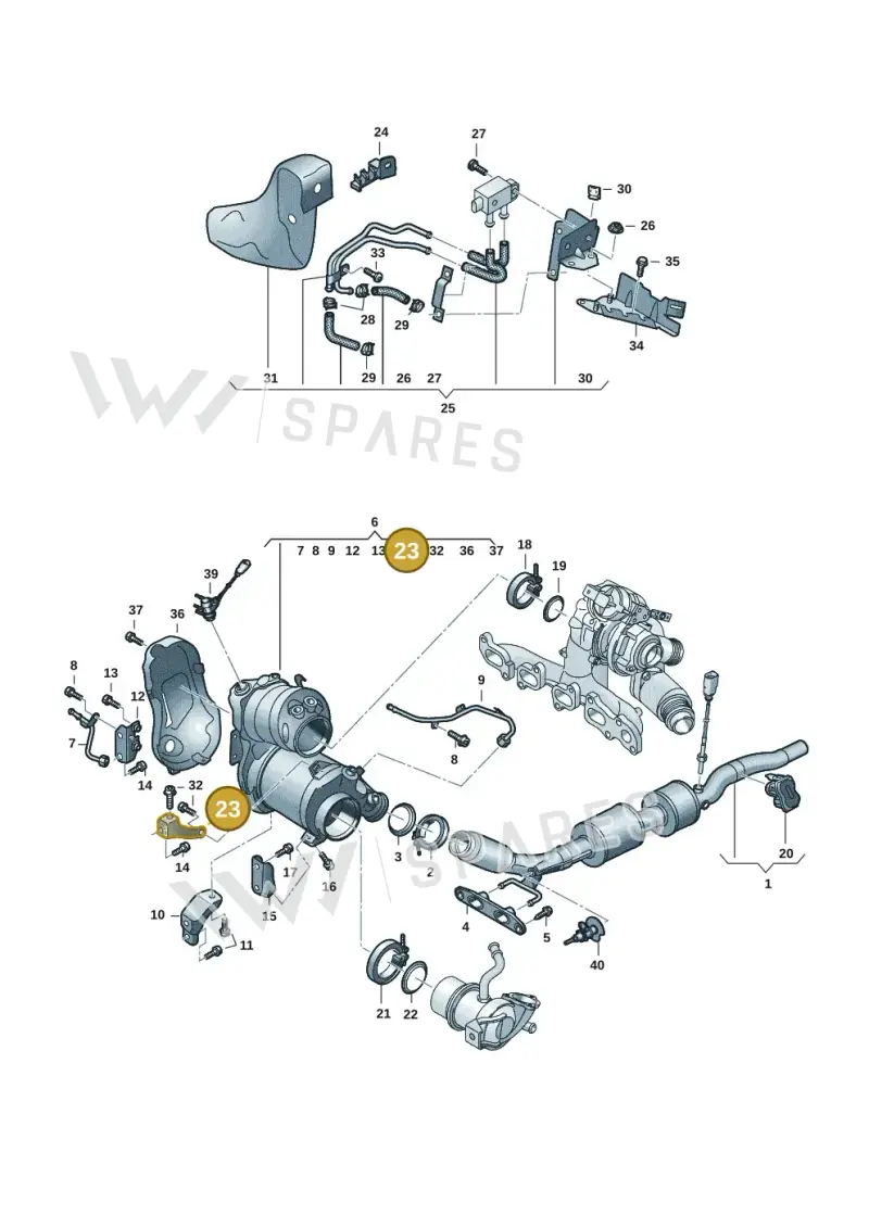 05L131645N — Skoda Octavia (2019-2024) diagram 2ka253050, position 23
