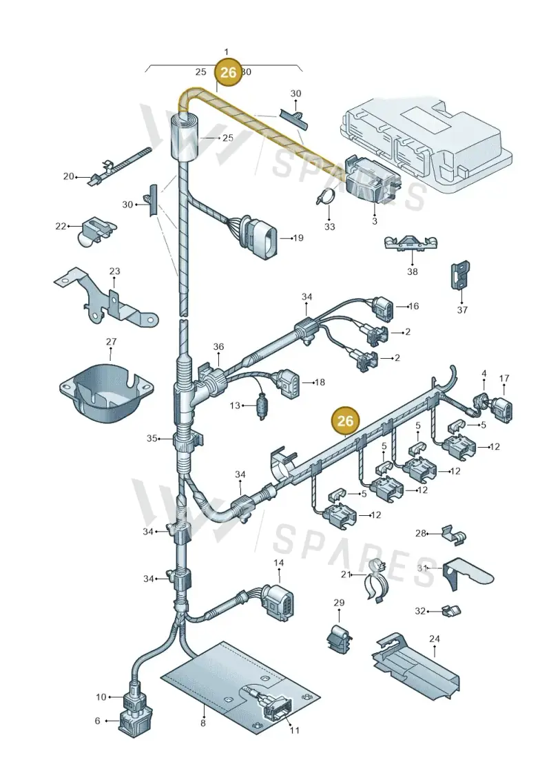 06A971824D — Skoda OCTAVIA/COMBI/4X4      01> (2000-) diagram 252971160, position 26