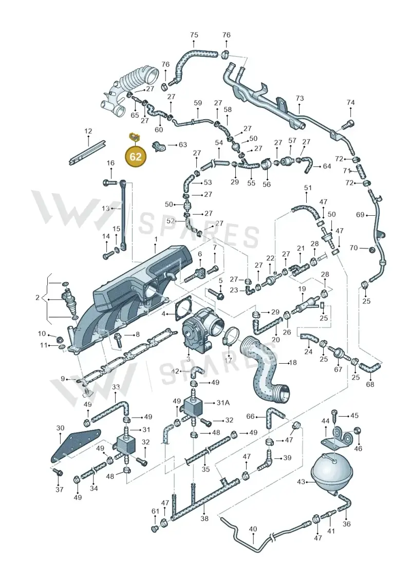06B133095F — Skoda SUPERB                 02> (2001-) diagram 265133280, position 62
