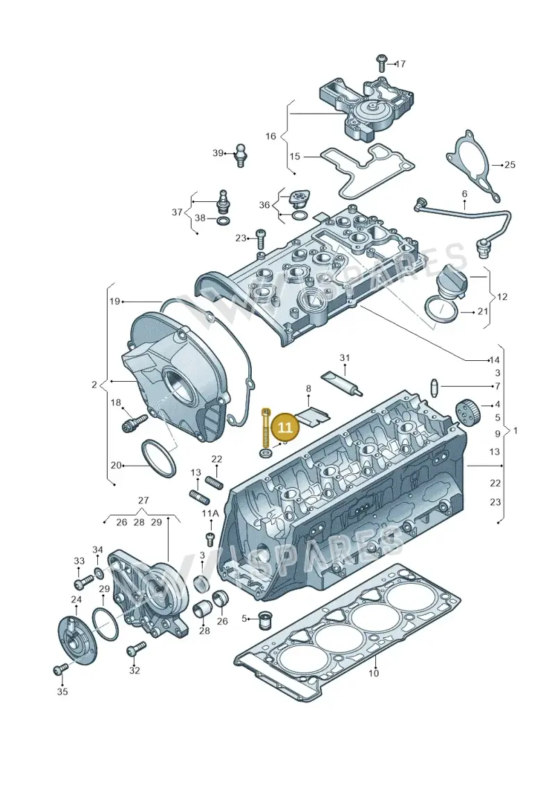 06D103385D — Skoda Superb (2013-2015) diagram 627103530, position 11