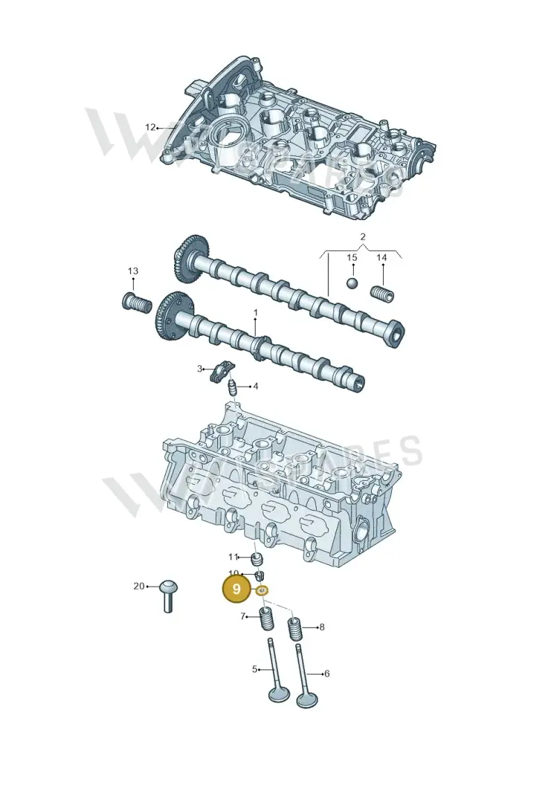 06E109641A — Skoda Kodiaq (2024-) diagram 627109200, position 9