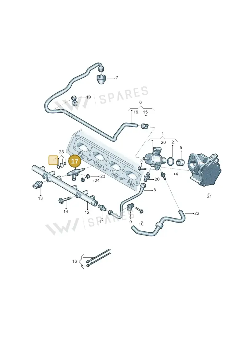 06G906036AC — Skoda Superb NF (2015-2023) diagram 588133500, position 17