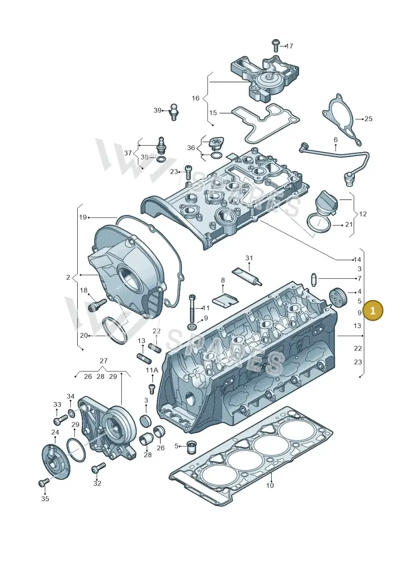 06H103064AB — Skoda Yeti (2009-2013) diagram 627103530, position 1